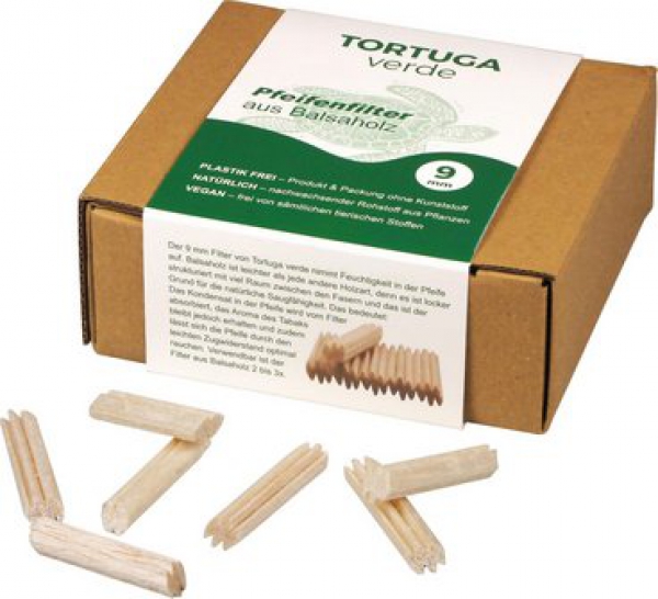 Tortuga Verde - Balsaholz Filter 9mm - Box 110 Stück