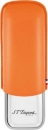 DUPONT 2er Cigarrenetui Leder/Edelstahl orange 183012, Größe 18 x 6 x 3cm