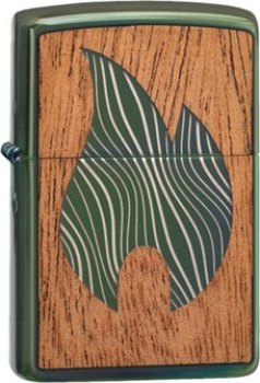 ZIPPO str. cr."Wood Emblem Flame beidseitig" 60004754 Woodchuck USA Design, in Sonderverpackung